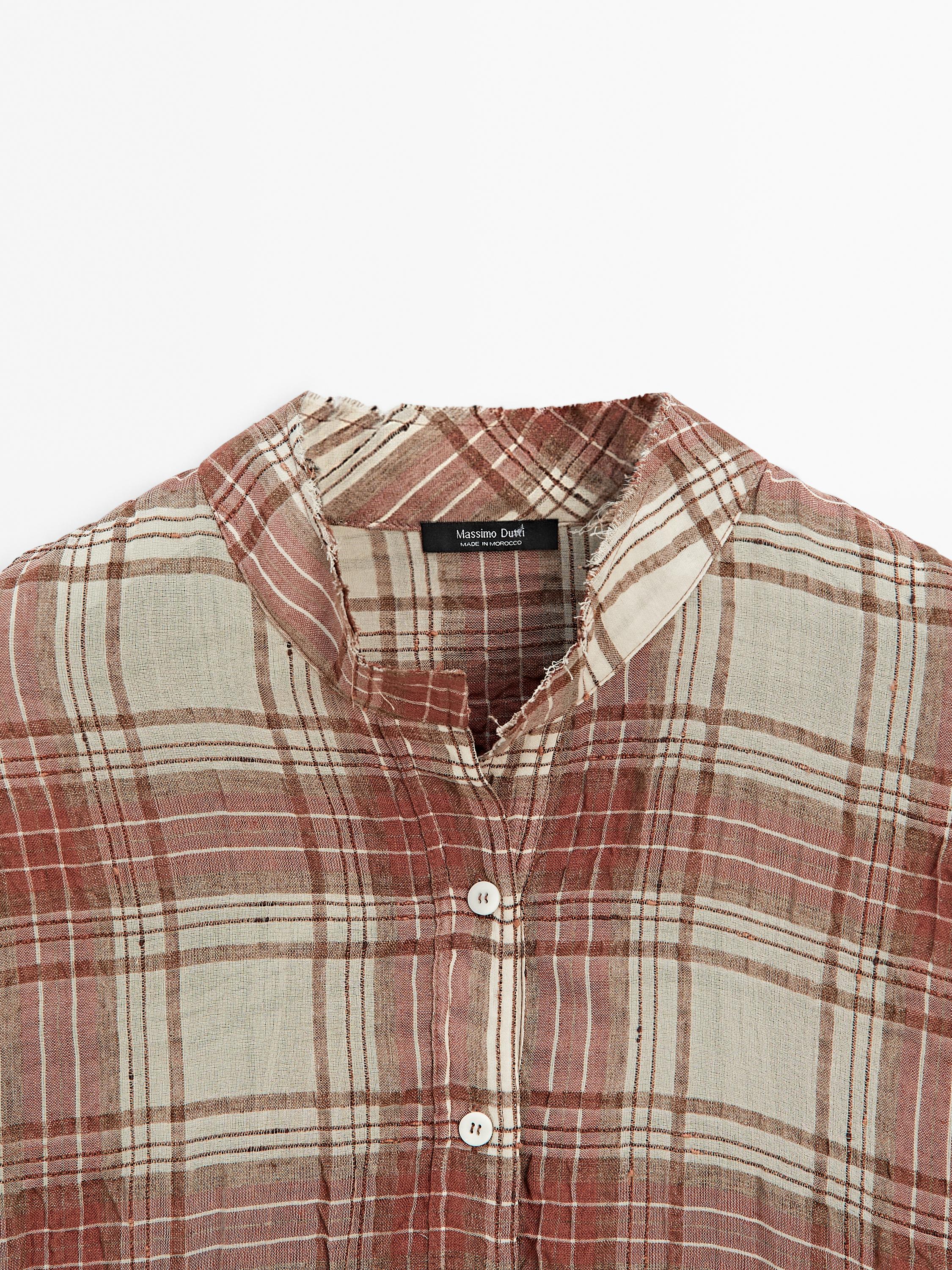 Chemisier oversize col mao à carreaux